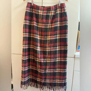 MICHELE Wool Blend Plaid Long Lined  Skirt Size 14 better for size 12